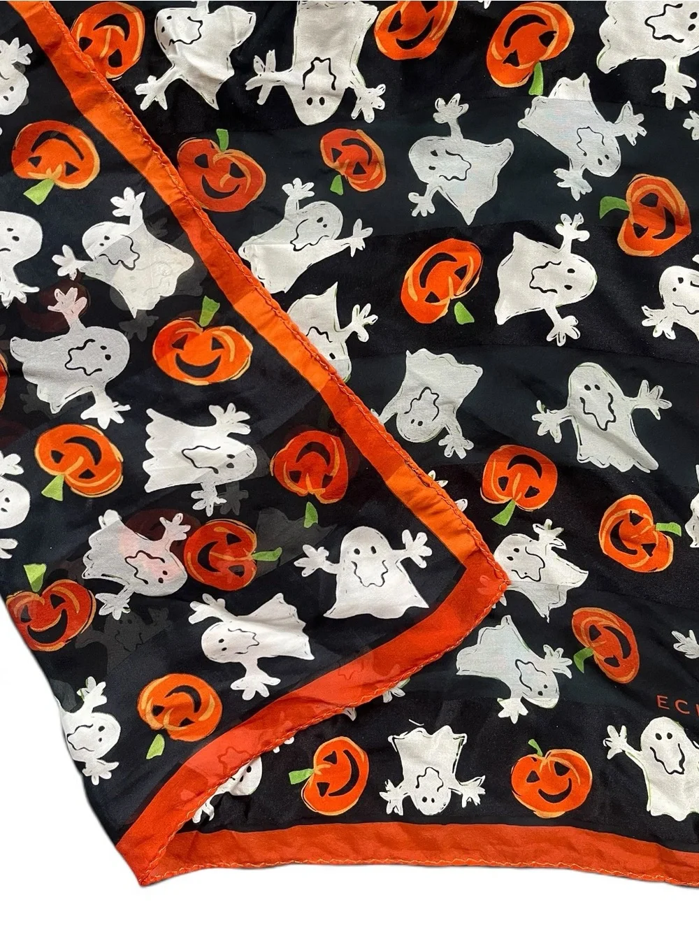 Y2K Era Halloween Scarf by Echo 100% Silk